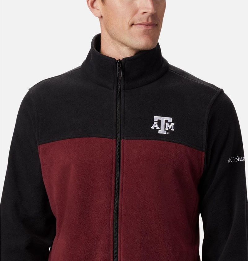 Burgundy Columbia Collegiate Flanker III - Texas A&M Men's Fleece Jacket | 95064LYTZ