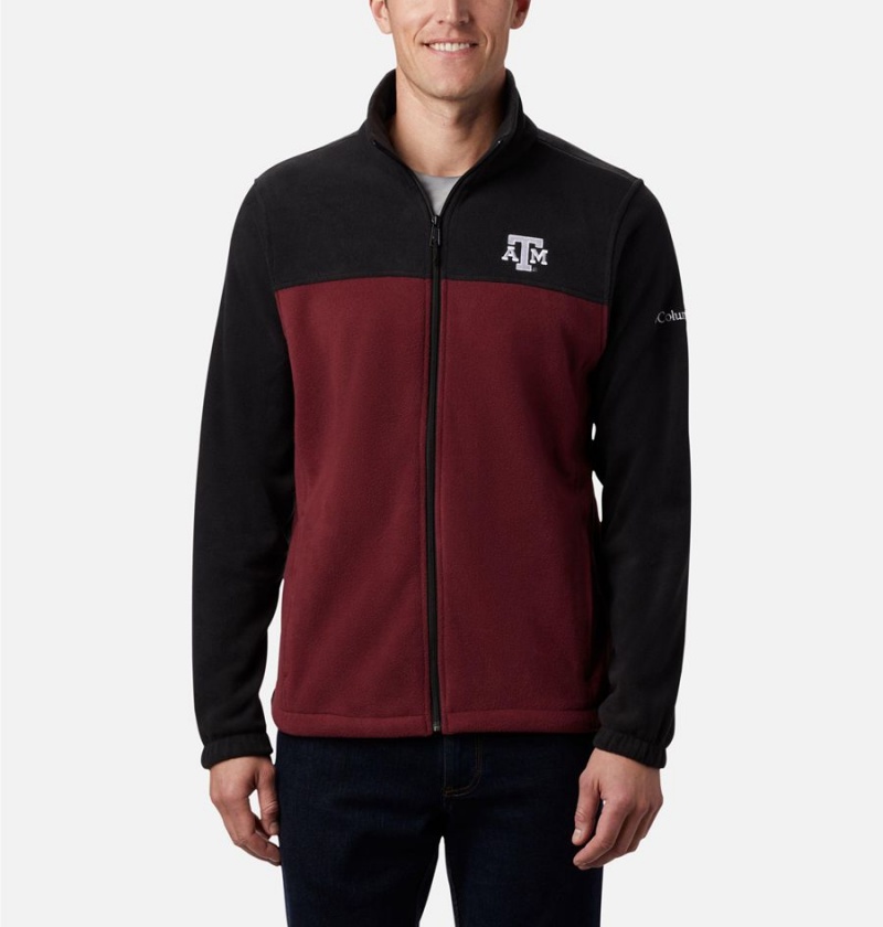 Burgundy Columbia Collegiate Flanker III - Texas A&M Men\'s Fleece Jacket | 95064LYTZ