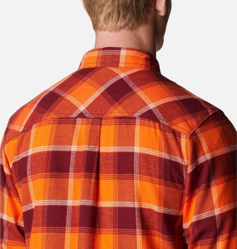 Burgundy Columbia Collegiate Flare Gun Flannel Long Sleeve - Virginia Tech Men's Shirt | 69058MNOE