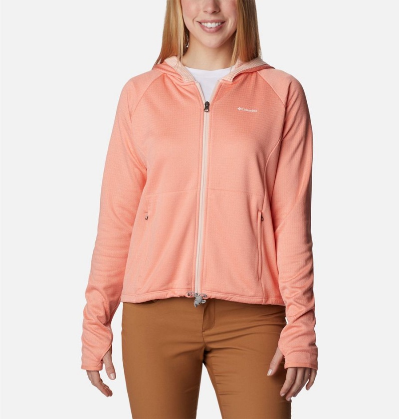 Coral Columbia Boundless Trek Grid Women\'s Fleece Jacket | 14382YEQZ