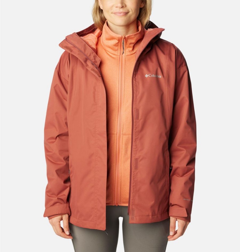 Coral Columbia Hikebound Interchange Women's 3 In 1 Jackets | 53426LUBR