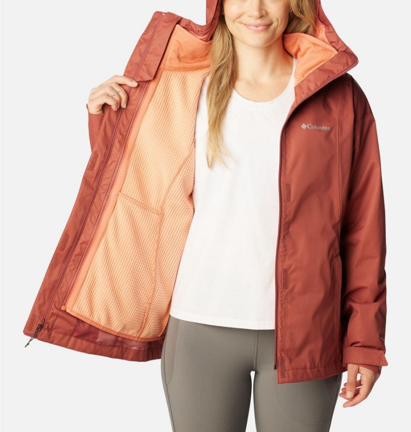 Coral Columbia Hikebound Interchange Women's 3 In 1 Jackets | 53426LUBR