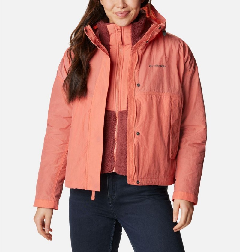 Coral Columbia Laurelwoods II Interchange Women's 3 In 1 Jackets | 95240HWQR