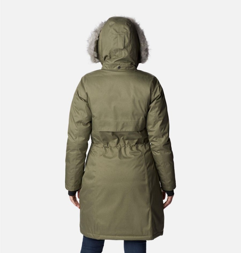 Green Columbia Apres Arson Winter Long Down Women's Coats | 81359NWTV