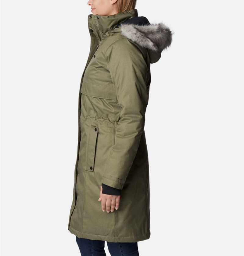 Green Columbia Apres Arson Winter Long Down Women's Coats | 81359NWTV