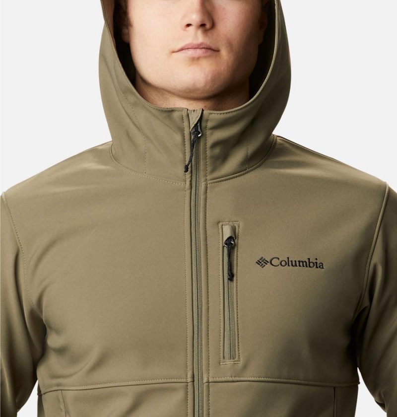 Green Columbia Ascender Hooded Men's Softshell Jackets | 97608HYST