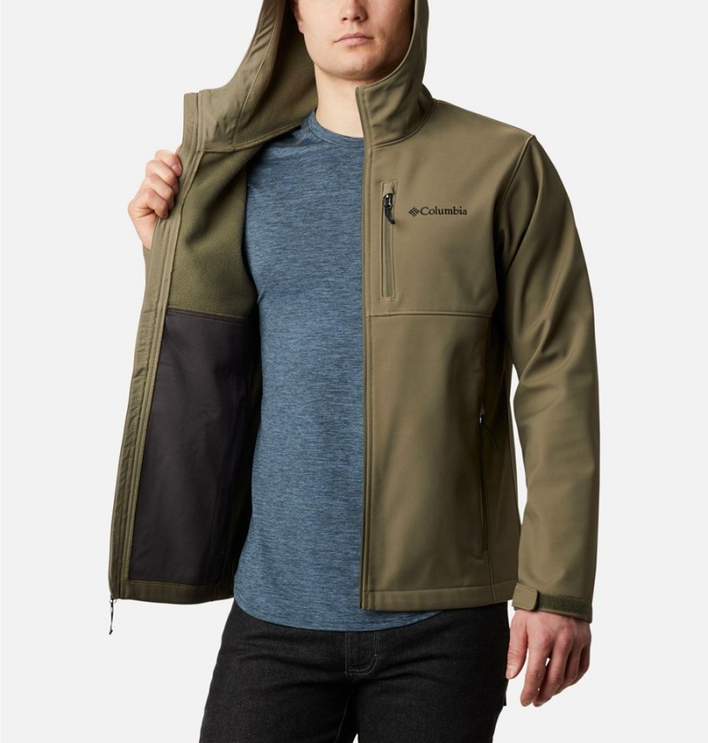 Green Columbia Ascender Hooded Men's Softshell Jackets | 97608HYST