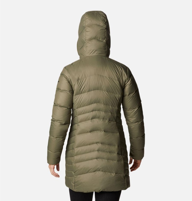 Green Columbia Autumn Park Hooded Mid Women's Puffer Jacket | 18032VOAI