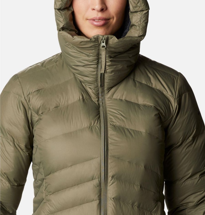 Green Columbia Autumn Park Hooded Mid Women's Puffer Jacket | 18032VOAI