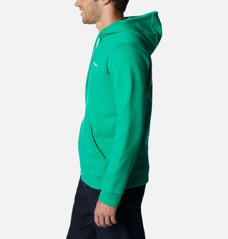 Green Columbia CSC Basic Logo II Men's Hoodie | 49635UMQR