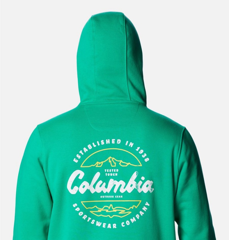 Green Columbia CSC Basic Logo II Men's Hoodie | 49635UMQR