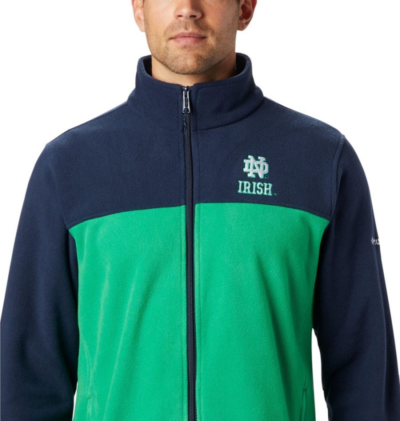 Green Columbia Collegiate Flanker III - Notre Dame Men's Fleece Jacket | 07392DQNS