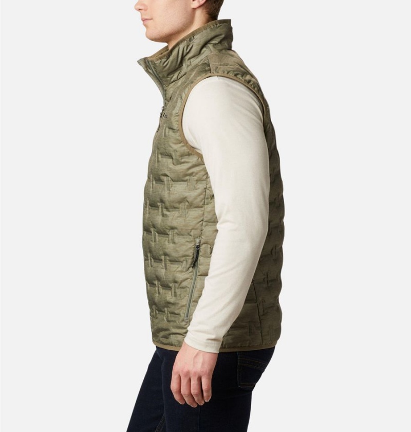 Green Columbia Delta Ridge Down Men's Vest | 70489MOZR