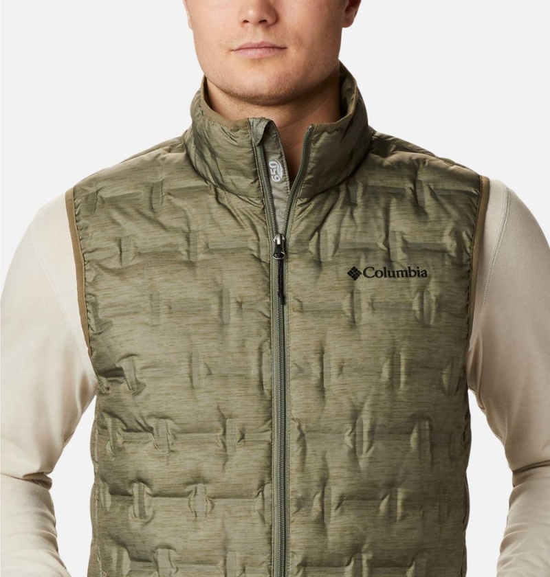 Green Columbia Delta Ridge Down Men's Vest | 70489MOZR