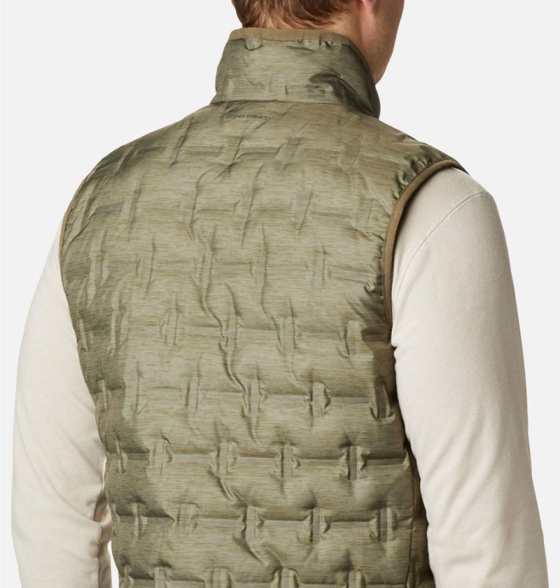 Green Columbia Delta Ridge Down Men's Vest | 70489MOZR