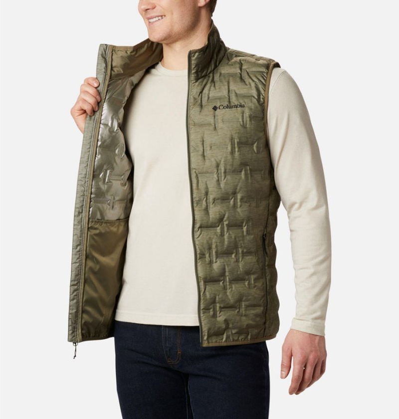 Green Columbia Delta Ridge Down Men's Vest | 70489MOZR