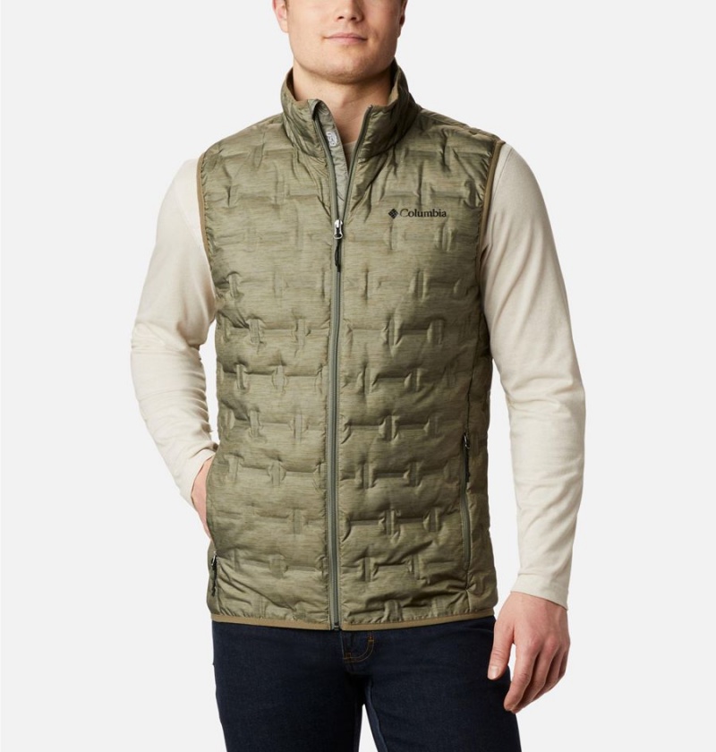 Green Columbia Delta Ridge Down Men\'s Vest | 70489MOZR