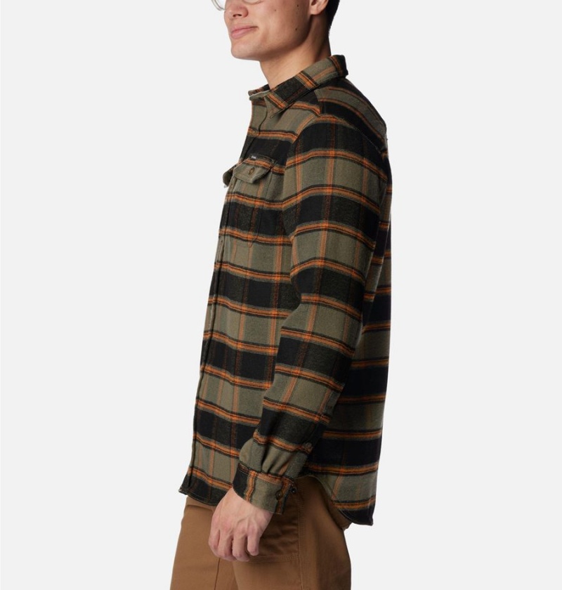 Green Columbia Deschutes River Heavyweight Flannel Men's Shirt | 13247ZJLP