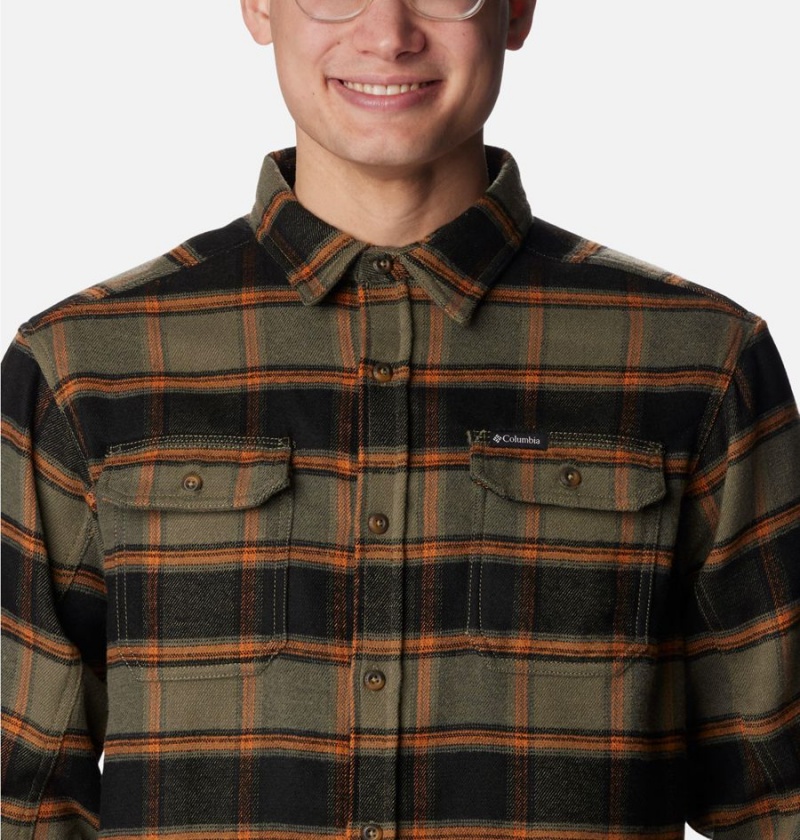 Green Columbia Deschutes River Heavyweight Flannel Men's Shirt | 13247ZJLP