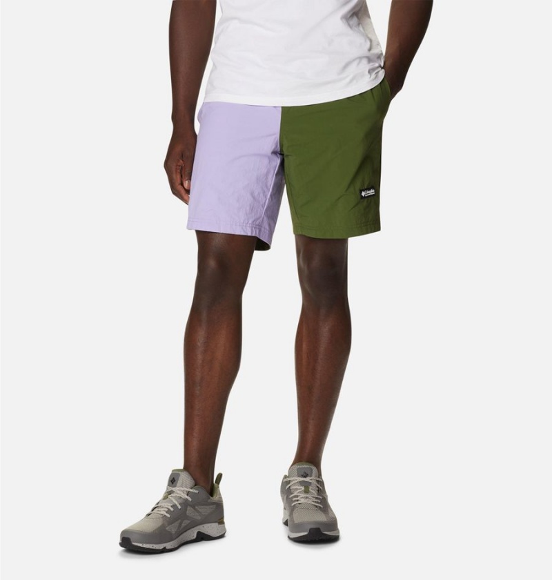 Green Columbia Deschutes Valley Reversible Men's Shorts | 10476LWQB