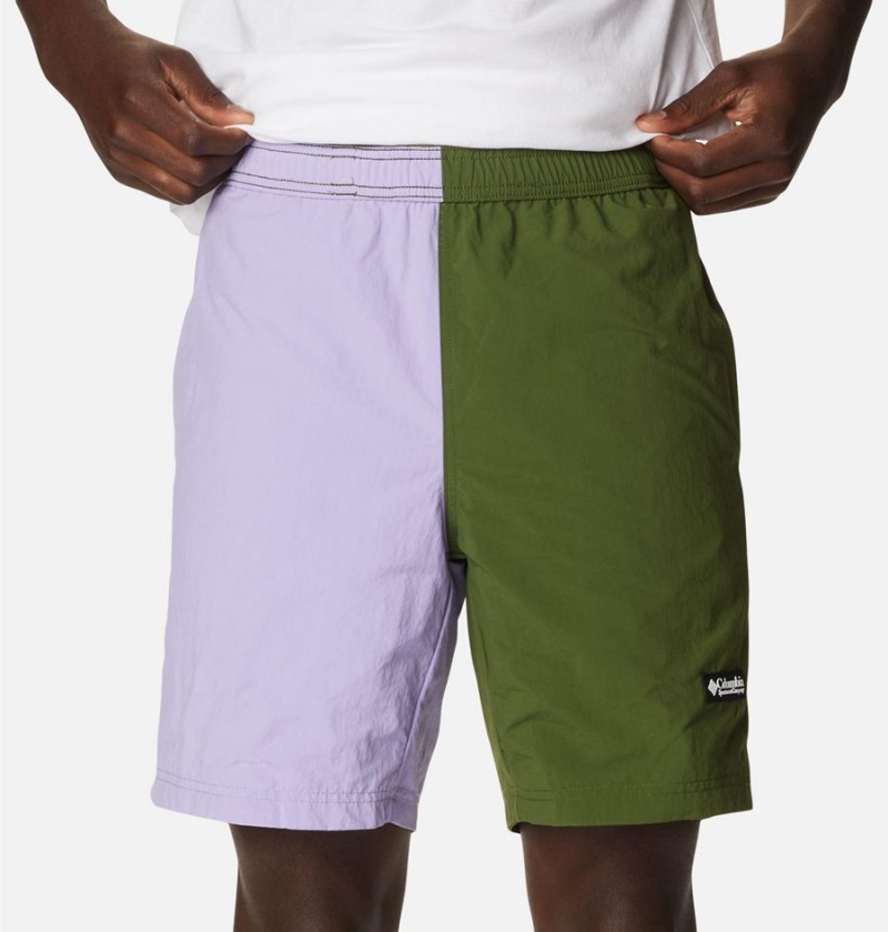 Green Columbia Deschutes Valley Reversible Men's Shorts | 10476LWQB