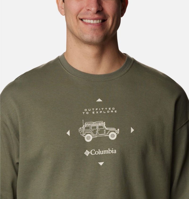 Green Columbia Duxbery Relaxed Long Sleeve Men's T-Shirt | 97350OYET