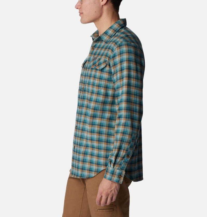 Green Columbia Flare Gun Stretch Flannel Men's Shirt | 35012XVTH