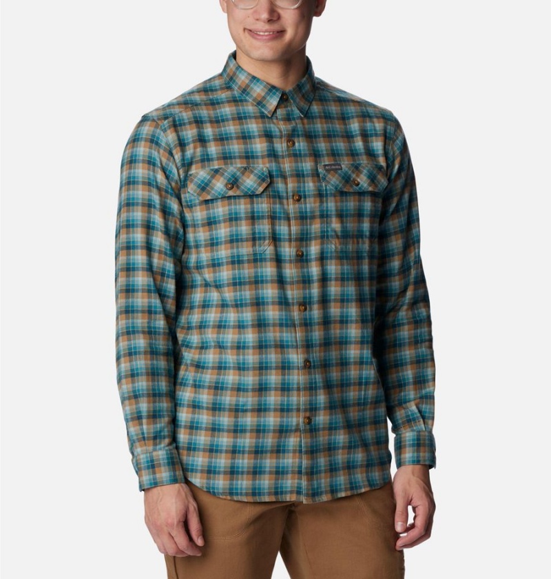 Green Columbia Flare Gun Stretch Flannel Men's Shirt | 35012XVTH