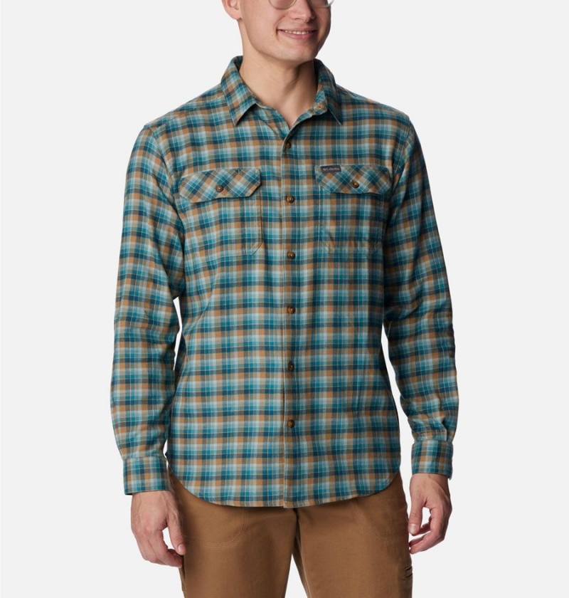 Green Columbia Flare Gun Stretch Flannel Men\'s Shirt | 35012XVTH