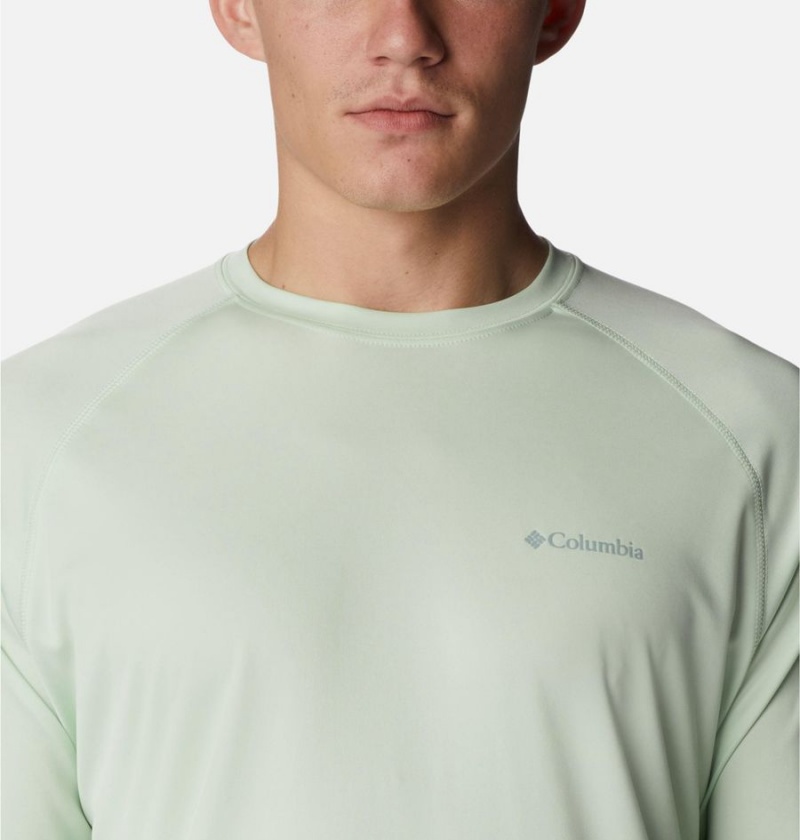 Green Columbia Fork Stream Long Sleeve Men's T-Shirt | 60894JVEC