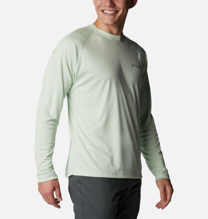 Green Columbia Fork Stream Long Sleeve Men's T-Shirt | 60894JVEC