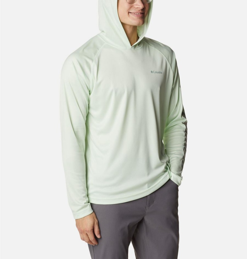 Green Columbia Fork Stream Men's Hoodie | 42931HCVR