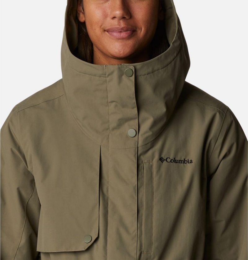 Green Columbia Hadley Trail Women's Rain Jacket | 25304VTOS