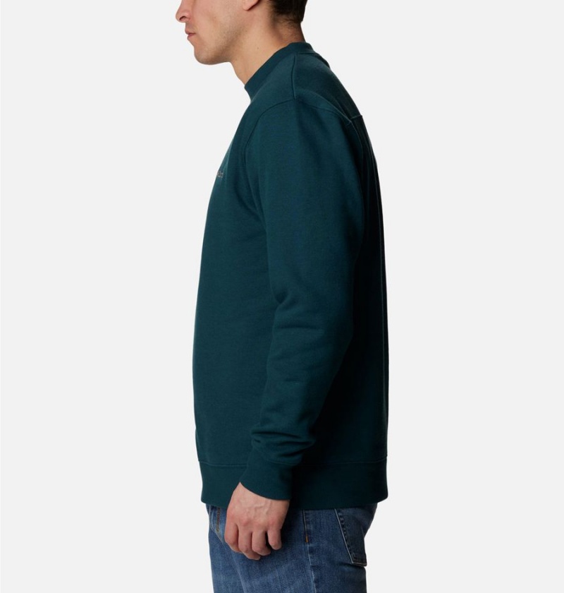 Green Columbia Hart Mountain II Crew Men's Sweatshirt | 01348QUAS