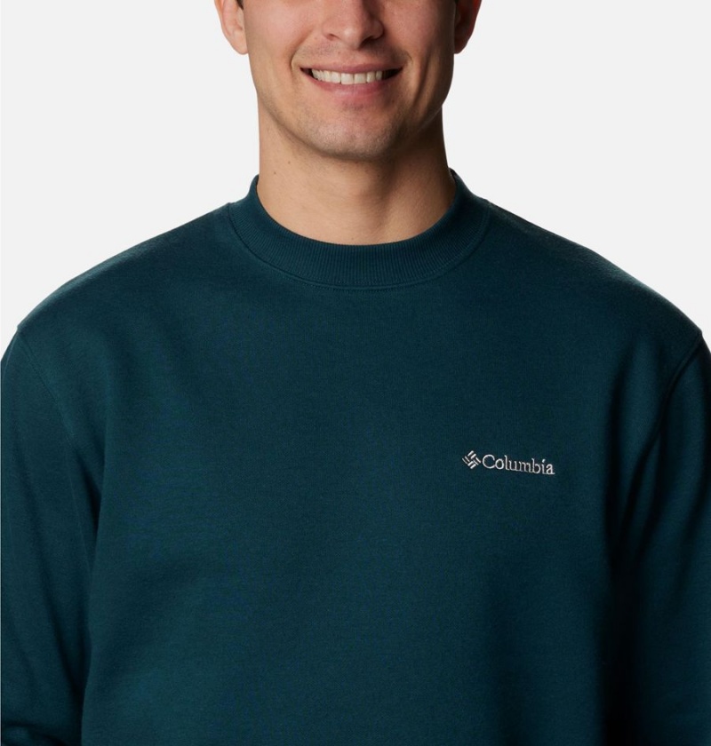 Green Columbia Hart Mountain II Crew Men's Sweatshirt | 01348QUAS