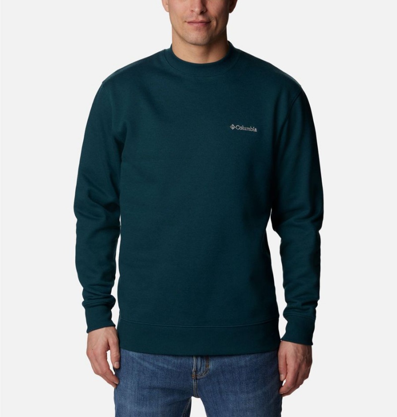 Green Columbia Hart Mountain II Crew Men\'s Sweatshirt | 01348QUAS