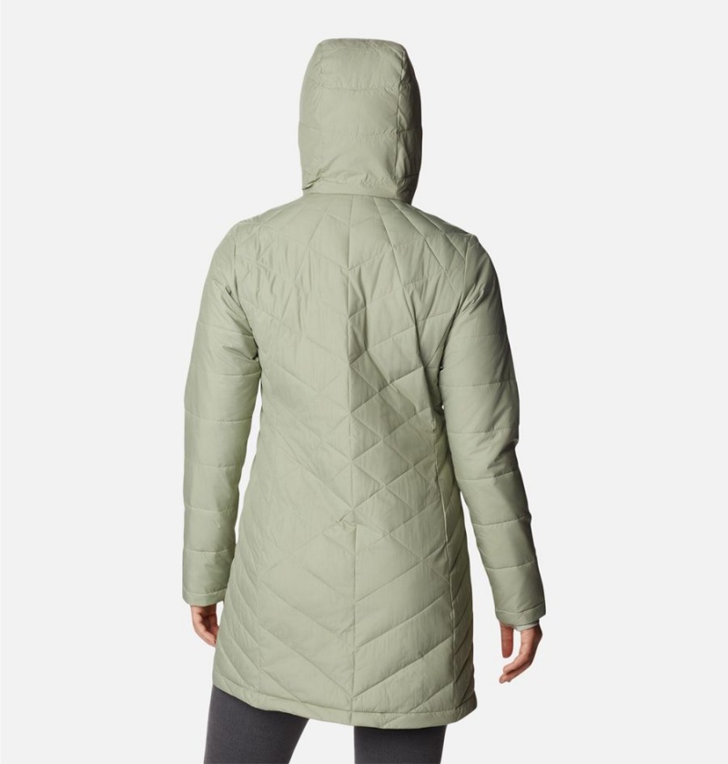 Green Columbia Heavenly Long Hooded Women's Puffer Jacket | 96728YULI