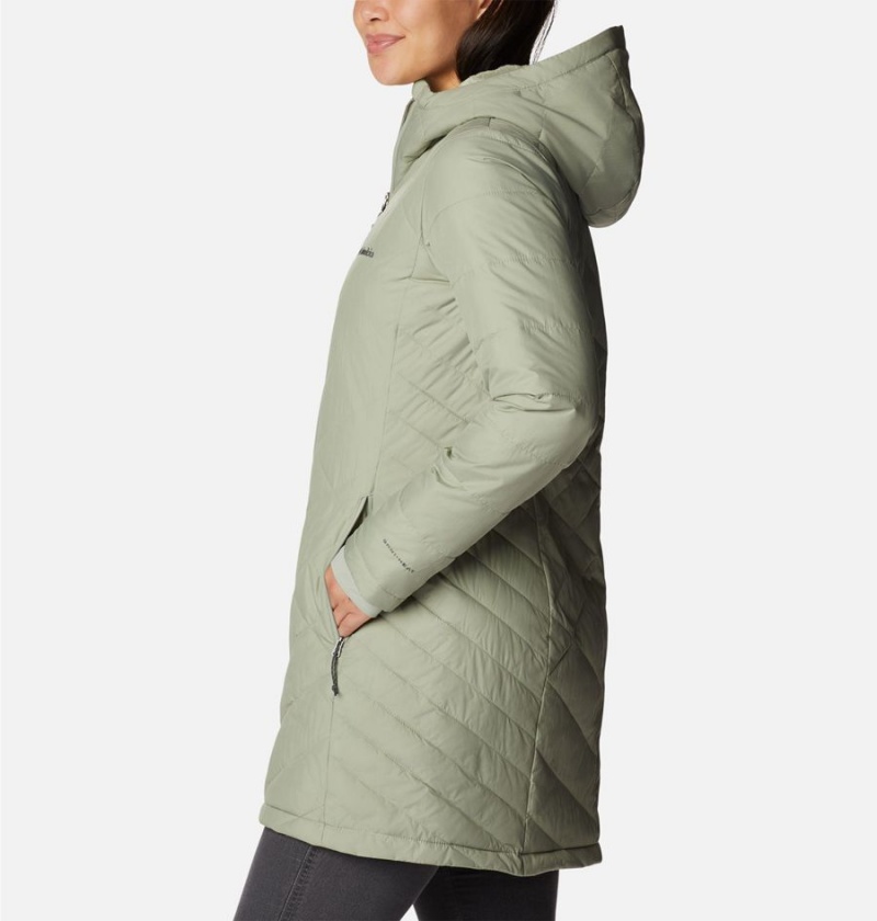 Green Columbia Heavenly Long Hooded Women's Puffer Jacket | 96728YULI