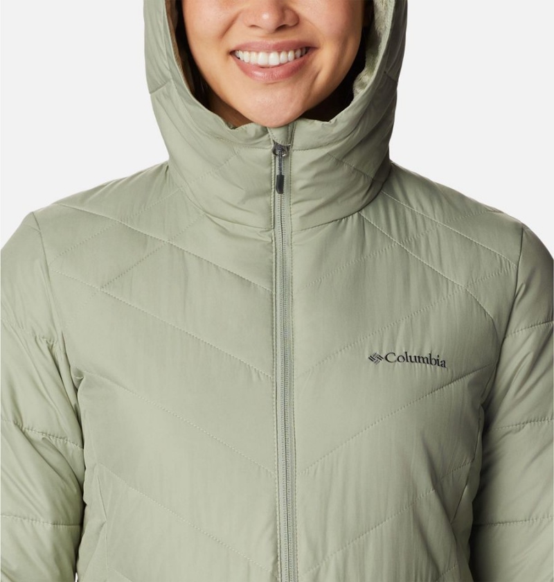 Green Columbia Heavenly Long Hooded Women's Puffer Jacket | 96728YULI