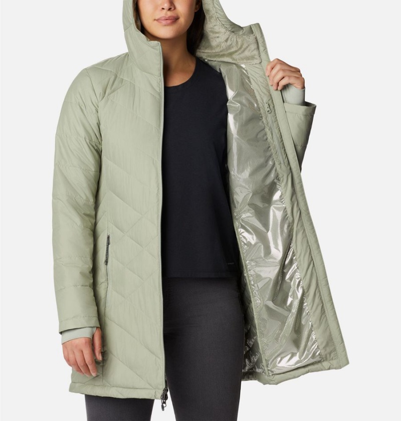 Green Columbia Heavenly Long Hooded Women's Puffer Jacket | 96728YULI