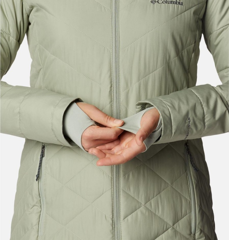 Green Columbia Heavenly Long Hooded Women's Puffer Jacket | 96728YULI