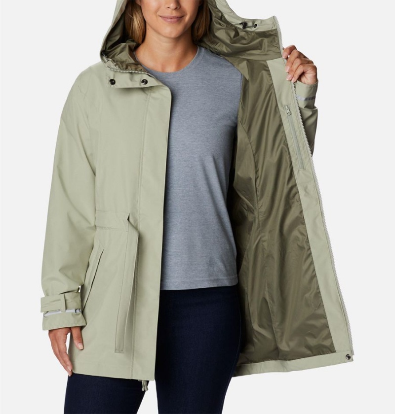 Green Columbia Here and There II Trench Women's Rain Jacket | 74280HDOZ