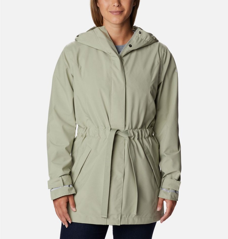 Green Columbia Here and There II Trench Women\'s Rain Jacket | 74280HDOZ