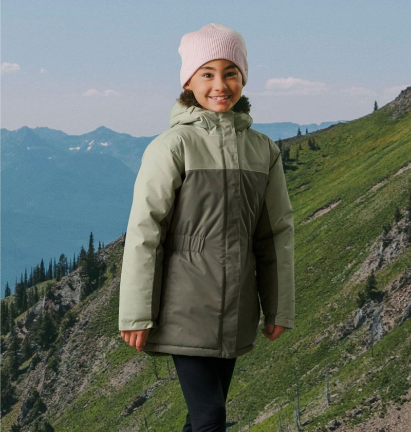 Green Columbia Hikebound Long Insulated Kids' Jacket | 68293LWCV