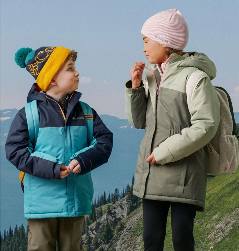 Green Columbia Hikebound Long Insulated Kids' Jacket | 68293LWCV