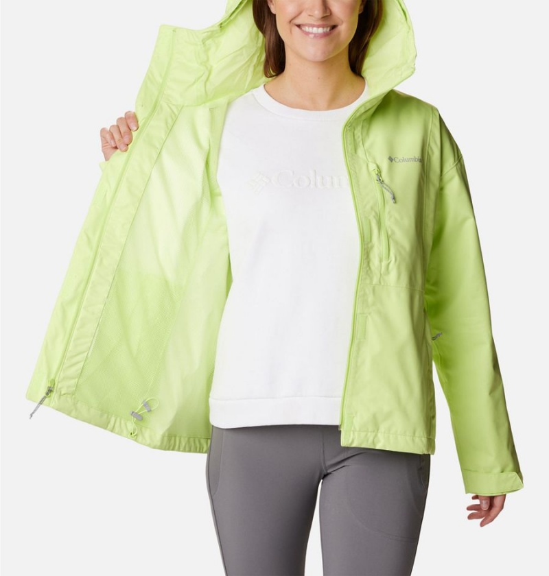 Green Columbia Hikebound Women's Rain Jacket | 10736THAC