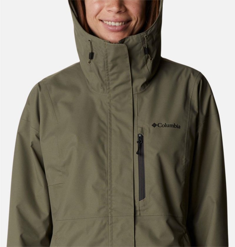 Green Columbia Hikebound Women's Rain Jacket | 49631PHIC