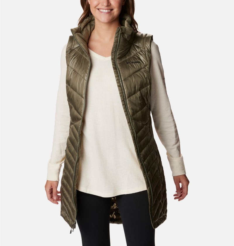 Green Columbia Joy Peak Long Women's Vest | 89405WION