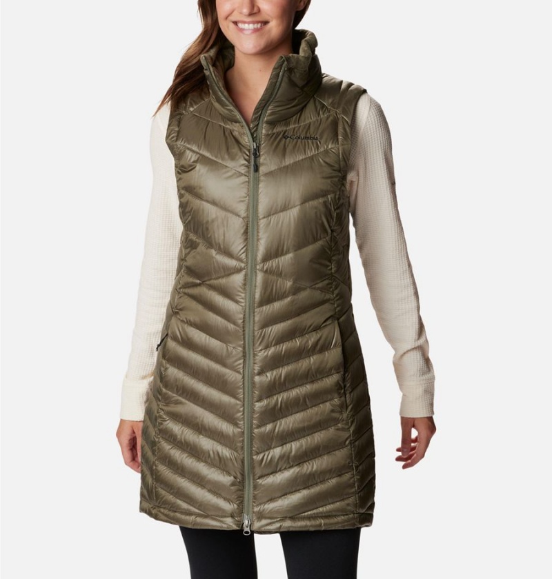 Green Columbia Joy Peak Long Women\'s Vest | 89405WION