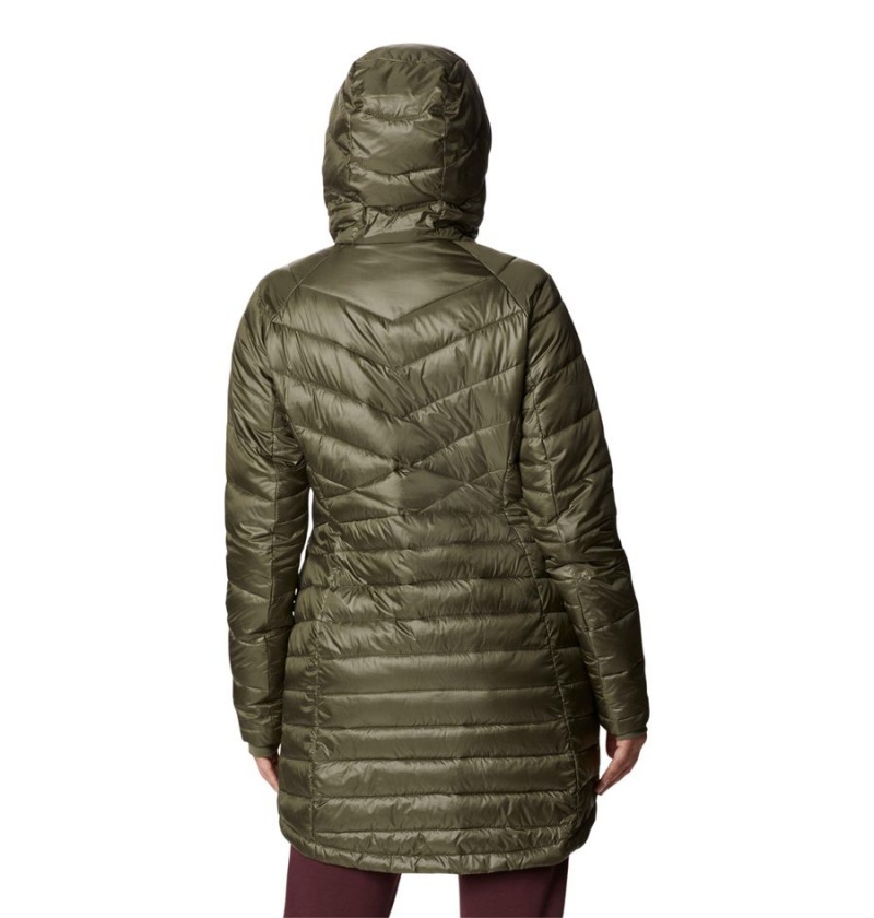 Green Columbia Joy Peak Mid Insulated Hooded Women's Puffer Jacket | 86402CRYP